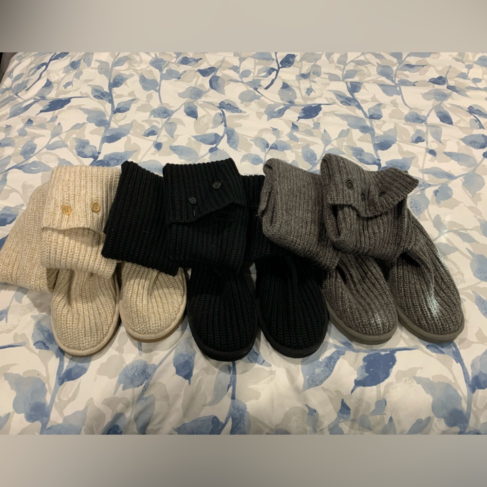 ** DONATED *** 3 PAIRS OF UGG SWEATER BOOTS